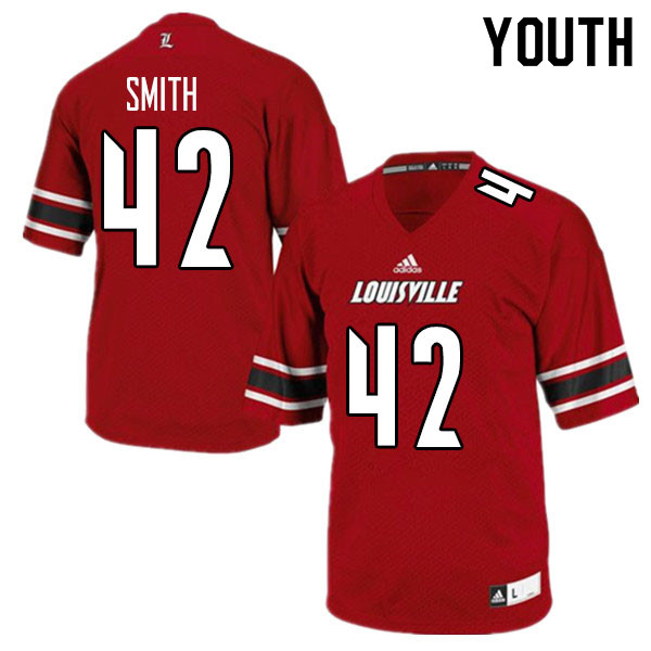 Youth #42 Allen Smith Louisville Cardinals College Football Jerseys Sale-Red - Click Image to Close